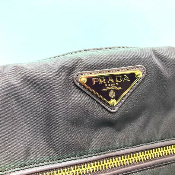 AUTHENTIC PRADA BR4354 Logo Plate Semi-Shoulder Hand Bag Shoulder Bag Tote Bag - Picture 5 of 8